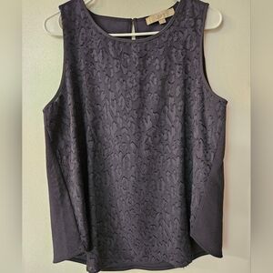 LOFT Women's Elegant Black Textured Blouse